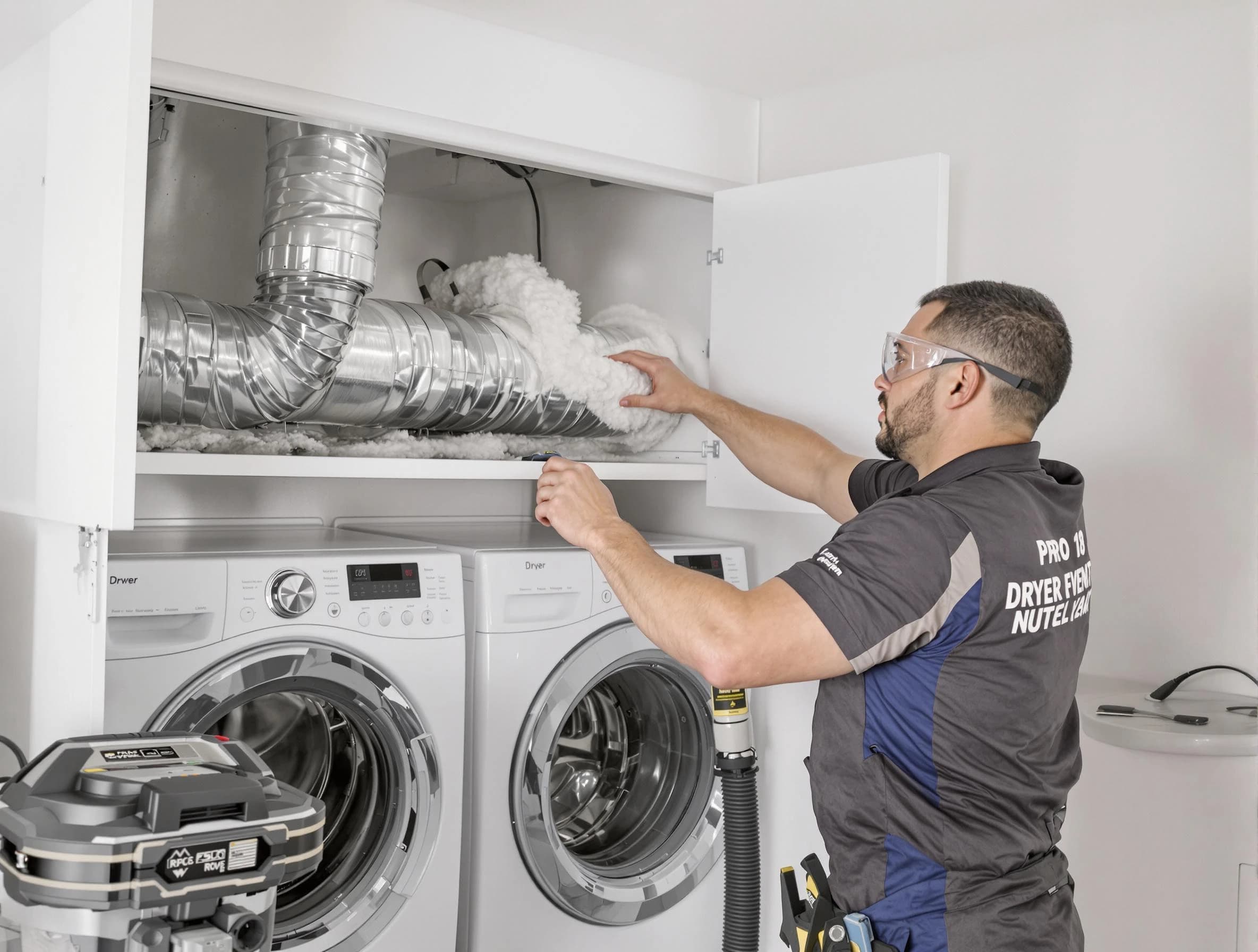Snyderville Dryer Vent Cleaning certified technician performing specialized gas dryer vent cleaning in Snyderville